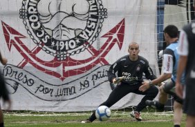 Julio Cesar durante o treino do Corinthians, realizado esta manh no Parque So Jorge. O prximo jogo da equipe, ser amanh, domingo, dia 17/10, contra o Guarani/SP, no Brinco de Ouro da Princesa, em Campinas, pela 30. a rodada do Campeonato Brasileiro de 2010