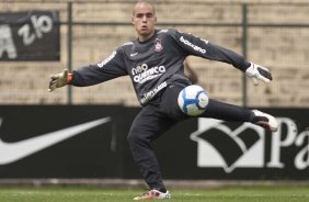 Julio Cesar durante o treino do Corinthians, realizado esta manh no Parque So Jorge. O prximo jogo da equipe, ser amanh, domingo, dia 17/10, contra o Guarani/SP, no Brinco de Ouro da Princesa, em Campinas, pela 30. a rodada do Campeonato Brasileiro de 2010