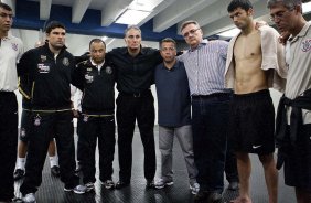 Confraternizacao após a partida entre Corinthians x Palmeiras, válida pela 31ª rodada do Campeonato Brasileiro de 2010, serie A, realizada esta tarde no estádio do Pacaembu