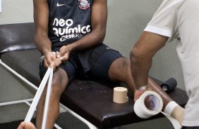 Jucilei nos vestiários antes da partida entre Corinthians x Palmeiras, válida pela 31ª rodada do Campeonato Brasileiro de 2010, serie A, realizada esta tarde no estádio do Pacaembu