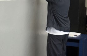 Roberto Carlos nos vestiários antes da partida entre Corinthians x Palmeiras, válida pela 31ª rodada do Campeonato Brasileiro de 2010, serie A, realizada esta tarde no estádio do Pacaembu