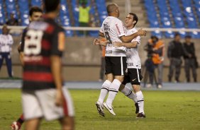 Durante a partida entre Flamengo x Corinthians, válida pela 32ª rodada do Campeonato Brasileiro de 2010, serie A, realizada esta noite no estádio do Engenhão