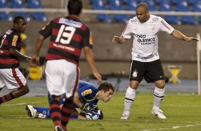 Durante a partida entre Flamengo x Corinthians, válida pela 32ª rodada do Campeonato Brasileiro de 2010, serie A, realizada esta noite no estádio do Engenhão