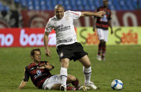 Durante a partida entre Flamengo x Corinthians, válida pela 32ª rodada do Campeonato Brasileiro de 2010, serie A, realizada esta noite no estádio do Engenhão
