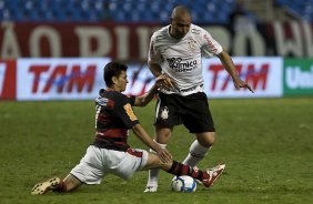 Durante a partida entre Flamengo x Corinthians, válida pela 32ª rodada do Campeonato Brasileiro de 2010, serie A, realizada esta noite no estádio do Engenhão