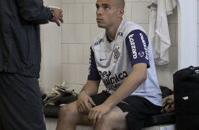 Julio Cesar nos vestirios antes da partida entre So Paulo x Corinthians, vlida pela 34 rodada do Campeonato Brasileiro de 2010, serie A, realizada esta tarde no estdio do Morumbi/SP