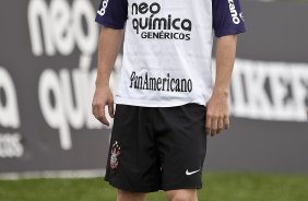 Bruno Cesar durante o treino do Corinthians realizado esta manh no CT Joaquim Grava, no Parque Ecolgico do Tiete. O prximo jogo da equipe ser domingo, dia 05/12, contra o Goias/GO, no estdio Serra Dourada, pela 38. a rodada do Campeonato Brasileiro de 2010