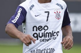 Jorge Henrique durante o treino do Corinthians realizado esta manh no CT Joaquim Grava, no Parque Ecolgico do Tiete. O prximo jogo da equipe ser domingo, dia 05/12, contra o Goias/GO, no estdio Serra Dourada, pela 38. a rodada do Campeonato Brasileiro de 2010