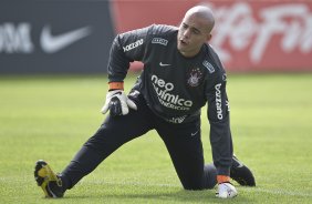 Julio Cesar durante o treino do Corinthians realizado esta manh no CT Joaquim Grava, no Parque Ecolgico do Tiete. O prximo jogo da equipe ser amanh, domingo, dia 05/12, contra o Goias/GO, no estdio Serra Dourada, pela 38. a rodada do Campeonato Brasileiro de 2010
