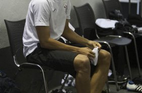 Leandro Castn nos vestirios antes da partida entre Bragantino/SP x Corinthians, vlida pela 2 rodada do Campeonato Paulista de 2011, realizada esta noite no estdio Nabi Abi Chedid, em Bragana Paulista, interior de So Paulo. Bragana Paulista/SP/Brasil