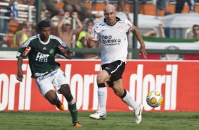 Durante a partida entre Palmeiras x Corinthians, vlida pela 7 rodada do Campeonato Paulista de 2011, realizada esta tarde no estdio do Pacaembu