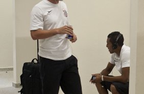 Bruno Cesar nos vestiários antes da partida entre Corinthians x Santos, válida pela 9ª rodada do Campeonato Paulista de 2011, realizada esta tarde no estádio do Pacaembu