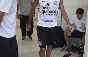 Dentinho nos vestirios antes da partida entre Corinthians x Santos, vlida pela 9 rodada do Campeonato Paulista de 2011, realizada esta tarde no estdio do Pacaembu