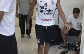 Dentinho nos vestiários antes da partida entre Corinthians x Santos, válida pela 9ª rodada do Campeonato Paulista de 2011, realizada esta tarde no estádio do Pacaembu