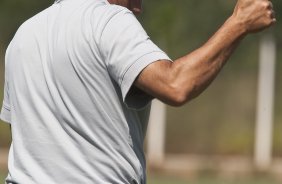 Julio Cesar durante o treino desta manh no CT Joaquim Grava, no Parque Ecolgico do Tiete. O time se prepara para o jogo contra o Grmio Prudente, sbado, dia 26/02, no Pacaembu, pela 10 rodada do Campeonato Paulista 2011