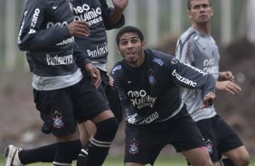 Liedson; Ralf; Wallace e Leandro Castn durante o treino do Corinthians esta tarde no CT Joaquim Grava, Parque Ecolgico do Tiete. O time se prepara para o jogo contra o Linense, sbado, dia 05/03, no estdio Gilberto Lopes, em Lins/SP, pela 11 rodada do Campeonato Paulista 2011