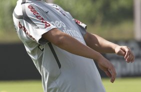 Anderson durante o treino do Corinthians realizado esta manh no CT Joaquim Grava, Parque Ecolgico do Tiete. O time se prepara para o jogo contra o Botafogo/RP, amanh, domingo dia 03/04/2011, no estdio Santa Cruz em Ribeiro Preto, pela 17 rodada do Campeonato Paulista 2011