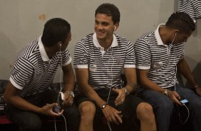 Paulinho; Fabio Santos e Ralf nos vestirios antes da partida entre Botafogo/RP x Corinthians, realizada esta noite no estdio Santa Cruz, pela 17 rodada do Campeonato Paulista 2011. Ribeiro Preto/Sao Paulo/Brasil