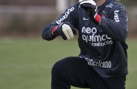 Julio Cesar durante o treino do Corinthians realizado esta tarde no CT Joaquim Grava, Parque Ecológico do Tiete. O time se prepara para o jogo contra o São Caetano, domingo dia 10/04/2011, no estádio do Pacaembu, pela 18ª rodada do Campeonato Paulista 2011