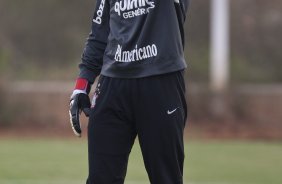 Julio Cesar durante o treino do Corinthians realizado esta tarde no CT Joaquim Grava, Parque Ecolgico do Tiete. O time se prepara para o jogo contra o So Caetano, domingo dia 10/04/2011, no estdio do Pacaembu, pela 18 rodada do Campeonato Paulista 2011