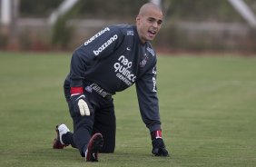 Julio Cesar durante o treino do Corinthians realizado esta tarde no CT Joaquim Grava, Parque Ecolgico do Tiete. O time se prepara para o jogo contra o So Caetano, domingo dia 10/04/2011, no estdio do Pacaembu, pela 18 rodada do Campeonato Paulista 2011