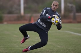 Julio Cesar durante o treino do Corinthians realizado esta tarde no CT Joaquim Grava, Parque Ecolgico do Tiete. O time se prepara para o jogo contra o So Caetano, domingo dia 10/04/2011, no estdio do Pacaembu, pela 18 rodada do Campeonato Paulista 2011