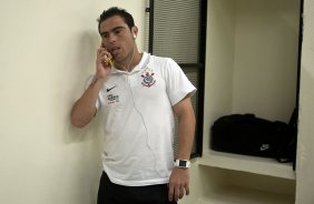 Bruno Cesar nos vestiários antes da partida entre Corinthians x São Caetano, realizada esta tarde no estádio do Pacaembu, pela 18ª rodada do Campeonato Paulista 2011