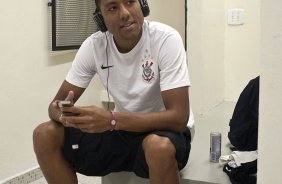 Luis Ramirez nos vestiários antes da partida entre Corinthians x São Caetano, realizada esta tarde no estádio do Pacaembu, pela 18ª rodada do Campeonato Paulista 2011