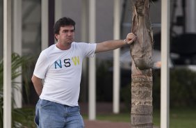 Andres Sanchez, presidente, durante treino do Corinthians esta tarde no CT Joaquim Grava, no Parque Ecolgico do Tiete. O time se prepara para o jogo contra o Oeste de Itpolis, dia 23/04,  noite, no estdio do Pacaembu, pelas quartas de final do Campeonato Paulista 2011