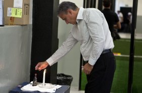 Tite nos vestiários antes da partida entre Corinthians x Oeste/Itápolis, realizada esta noite no estádio do Pacaembu, quartas de final do Campeonato Paulista 2011