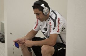 Chicão nos vestiários antes da partida entre Palmeiras x Corinthians, realizada esta tarde no estádio do Pacaembu, pelas semifinais do Campeonato Paulista de 2011