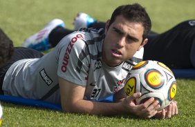 Bruno Cesar durante treino do Corinthians esta manh no CT Joaquim Grava, Parque Ecolgico do Tiete. O time se prepara para o jogo contra o Santos, domingo, dia 08/05,  tarde, no estdio do Pacaembu, primeiro jogo das finais do Campeonato Paulista 2011