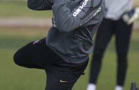 Julio Cesar durante treino do Corinthians esta manh no CT Joaquim Grava, Parque Ecolgico do Tiete. O time se prepara para o jogo contra o Santos, domingo, dia 08/05,  tarde, no estdio do Pacaembu, primeiro jogo das finais do Campeonato Paulista 2011