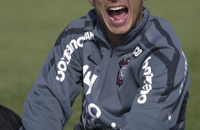 Morais durante treino do Corinthians esta manh no CT Joaquim Grava, Parque Ecolgico do Tiete. O time se prepara para o jogo contra o Santos, domingo, dia 08/05,  tarde, no estdio do Pacaembu, primeiro jogo das finais do Campeonato Paulista 2011