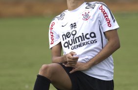 Dentinho durante treino do Corinthians esta manh no CT Joaquim Grava, Parque Ecolgico do Tiete. O time se prepara para o jogo contra o Santos, amanh, domingo, dia 08/05,  tarde, no estdio do Pacaembu, primeiro jogo das finais do Campeonato Paulista 2011