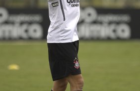 Leandro Castn durante treino do Corinthians esta manh no CT Joaquim Grava, Parque Ecolgico do Tiete. O time se prepara para o jogo contra o Santos, amanh, domingo, dia 08/05,  tarde, no estdio do Pacaembu, primeiro jogo das finais do Campeonato Paulista 2011