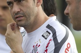 Chicão durante o treino do Corinthians realizado esta tarde no CT Joaquim Grava, no Parque Ecológico do Tiete. O time se prepara para o jogo contra o Santos, domingo a tarde, dia 15/05, na Vila Belmiro, em Santos, decisão do Campeonato Paulista 2011