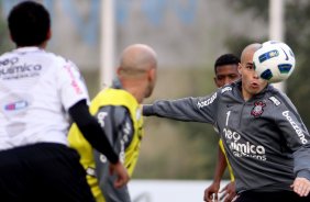 O goleiro Julio Cesar do Corinthians durante treino realizado no Parque Ecolgico Joaquim Grava