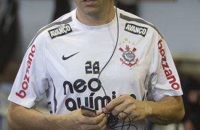 Chicão nos vestiários antes da partida entre Grêmio x Corinthians, realizada esta tarde no estádio Olímpico, em Porto Alegre, primeira rodada do Campeonato Brasileiro de 2011