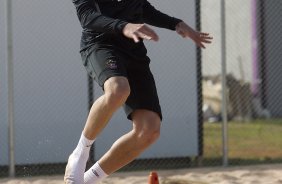 Rafael Santos durante treino do Corinthians esta manh no CT Joaquim Grava, no Parque Ecolgico do Tiete. O time se prepara para o jogo contra o Flamengo, dia 05/06, domingo a tarde, no estdio do Engenho, pela 3 rodada do Brasileiro 2011