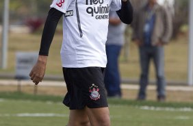 Wallace durante treino do Corinthians esta manh no CT Joaquim Grava, no Parque Ecolgico do Tiete. O time se prepara para o jogo contra o Fluminense, dia 12/06, domingo a tarde, no estdio do Pacaembu, pela 4 rodada do Brasileiro 2011