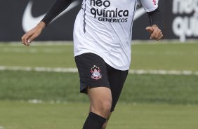 Wallace durante treino do Corinthians esta manh no CT Joaquim Grava, no Parque Ecolgico do Tiete. O time se prepara para o jogo contra o Fluminense, dia 12/06, domingo a tarde, no estdio do Pacaembu, pela 4 rodada do Brasileiro 2011