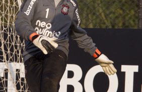 Julio Cesar durante treino do Corinthians esta tarde no CT Joaquim Grava, no Parque Ecolgico do Tiete. O time se prepara para o jogo contra o So Paulo, dia 26/06, domingo a tarde, no estdio do Pacaembu, pela 6 rodada do Brasileiro 2011