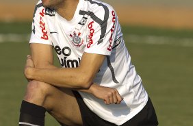 Leandro Castn durante o treino do Corinthians que aconteceu esta tarde no CT Joaquim Grava, no Parque Ecolgico do Tiete. O time se prepara para o jogo contra o So Paulo, dia 26/06, domingo a tarde, no estdio do Pacaembu, pela 6 rodada do Brasileiro 2011