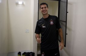 Bruno Octavio nos vestiários antes da partida entre Corinthians x São Paulo, realizada esta tarde no estádio do Pacaembu, pela 6ª rodada do Campeonato Brasileiro de 2011