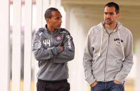 Danilo e Liedson do durante treino Treino do Corinthians realizado no Parque Ecolgico