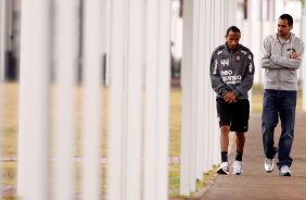 Liedson e Danilo do durante treino Treino do Corinthians realizado no Parque Ecolgico