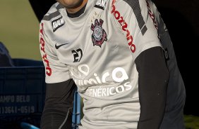 Emerson durante o treino do Corinthians que aconteceu esta tarde no CT Joaquim Grava, no Parque Ecolgico do Tiete. O time se prepara para o jogo contra o Bahia/BA, amanh, quarta-feira, dia 29/06, no estdio Roberto Santos, o Pituacu, em Salvador, pela 7 rodada do Brasileiro 2011