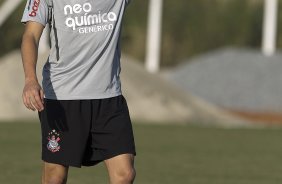 Leandro Castán durante o treino do Corinthians que aconteceu esta tarde no CT Joaquim Grava, no Parque Ecológico do Tiete. O time se prepara para o jogo contra o Bahia/BA, amanhã, quarta-feira, dia 29/06, no estádio Roberto Santos, o Pituacu, em Salvador, pela 7ª rodada do Brasileirão 2011