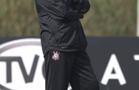 Tite durante o treino do Corinthians que aconteceu esta manh no CT Joaquim Grava, no Parque Ecolgico do Tiete. O time se prepara para o jogo contra o Vasco da Gama, dia 06/07, quarta-feira, a noite, no estdio do Pacaembu, pela 8 rodada do Brasileiro 2011